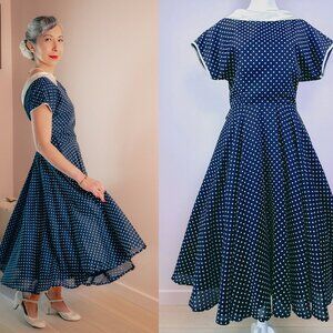 1950s Vintage Polka Dot Dress